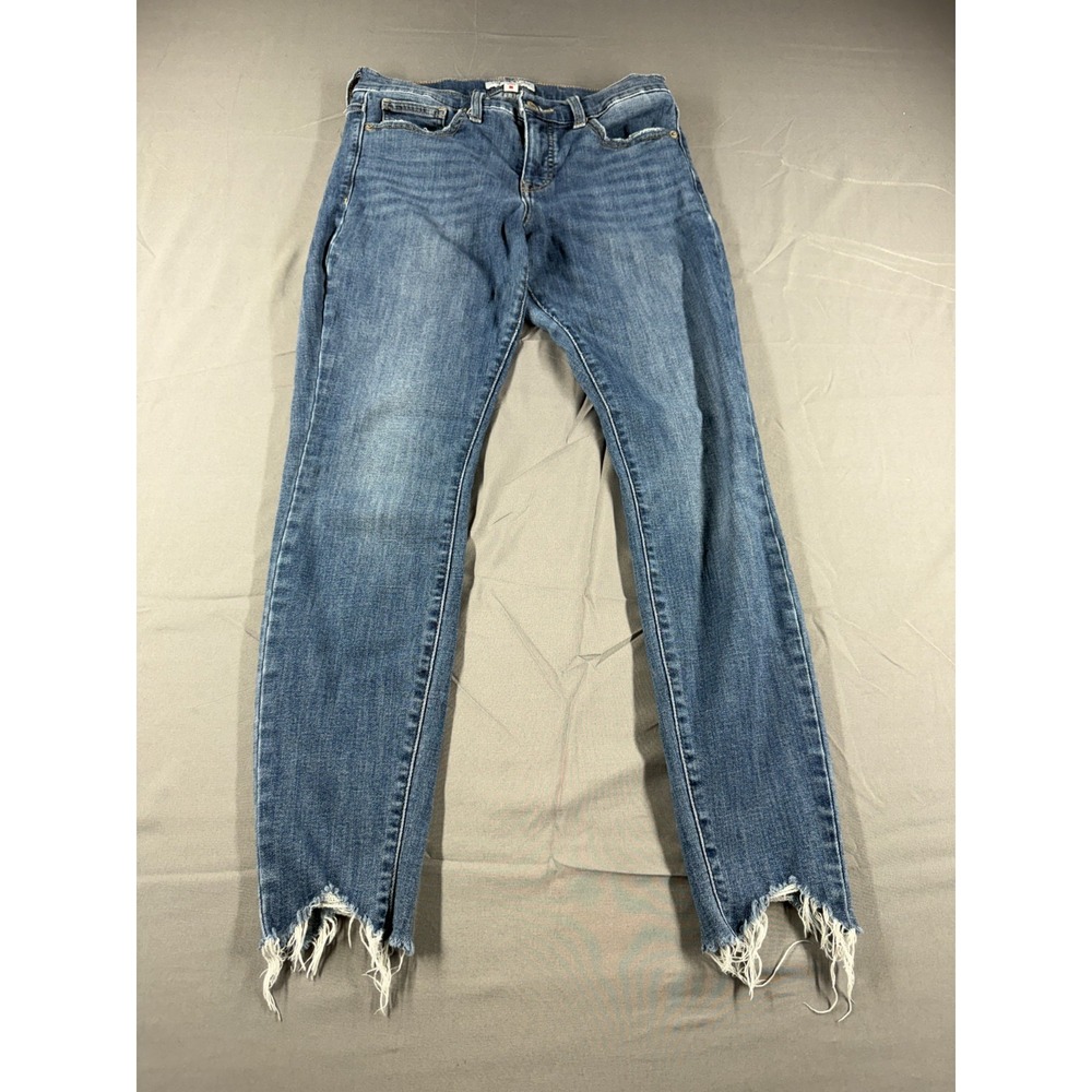 Lucky Brand Ava Jeans Womens 8/29 Mid Rise Skinny Raw Frayed Hem Blue Denim